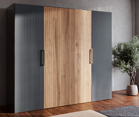 WingLine L medium две дв. (створка H1700-2200/L250-300/до 12кг) с нижн. роликом, открывание Ручкой, направляющая 1200, серый