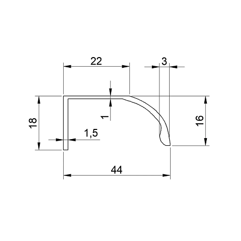 Ручка мебельная, торцевая TOUQUET, 90/130 мм, брашированный никель, Бельгия