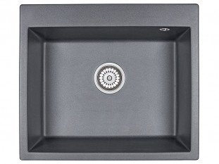 Мойка кухонная Granula 6001, 600x520х200мм, ШВАРЦ, искусственный камень, в комплекте