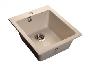 Мойка кухонная Granfest GF - P505, 427х505х200мм, белый 331, искусственный камень, в комплекте