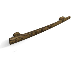 Ручка мебельная Bow HL-004M деревянная (дуб),коричневая, 192 мм