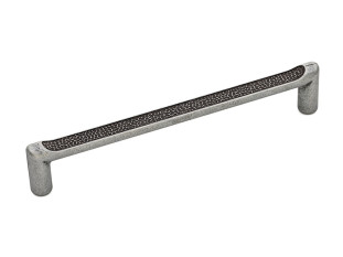 Ручка мебельная, скоба Parker Textured, 160 мм, старое серебро, Metakor