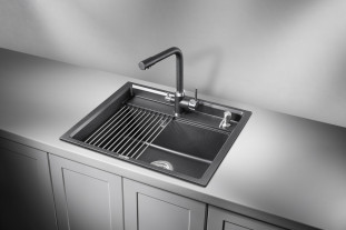 Мойка кухонная Granula KS-6003, 600х510х245мм, черный , искусственный камень