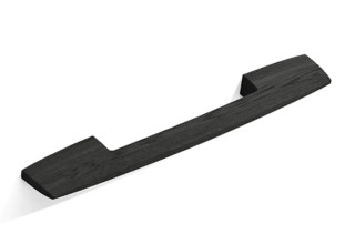 Ручка мебельная Lagom HL-003M деревянная (дуб), 256мм, чёрная