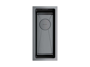 Мойка Omoikiri Taki 20-U/IF-GM 200х440х180мм, выпуск 3 1/2, нержавеющая сталь/вороненая сталь, в комплекте