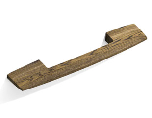 Ручка мебельная Lagom HL-003 деревянная (дуб), 160мм, коричневая