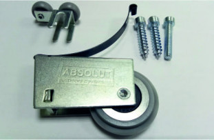 Комплект роликов для ассиметричной алюминиевой системы на одну дверь (2 верх + 2 низ + винты), Absolut
