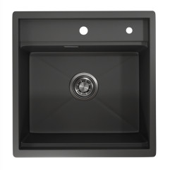 Мойка кухонная Granula 5051, 500х510мм, черный матовый, нерж сталь