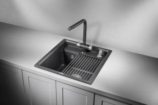 Мойка кухонная Granula KS-5002, 500х510х245мм, черный, искусственный камень