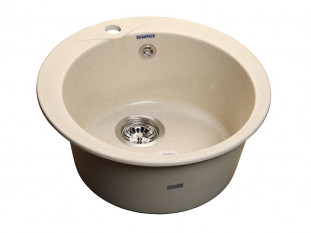 Мойка кухонная Granfest GF - R480, 470х194мм, бежевый 328, искусственный камень, в комплекте