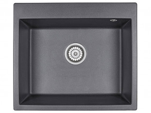 Мойка кухонная Granula 6001, 600x520х200мм, ЧЁРНЫЙ, искусственный камень, в комплекте