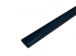 Профиль накладной алюминиевый для светодиодной ленты 3528/5050 чёрный глянцевый комплекте с черным экраном, заглушками и крепежом, 14.5х6х2000 мм	
