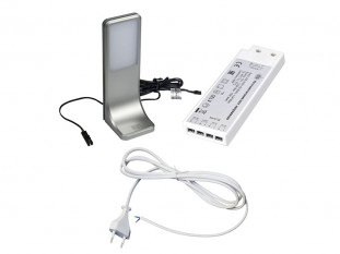 Комплект из 1-го LED свет-ка Angulis-2с сенсором/серебро/теплый свет/блок пит/сет.шнур