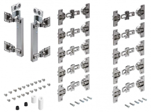 Комплект фурнитуры WingLine 230 для двух складных дверей со створками 20-25 кг/L 400-600 мм/H до 3000 мм Art. 79015/9225395, Hettich