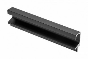 Ручка-профиль, торцевая врезная PA-0242 C, 3,5 м, алюминий, черный, GTV