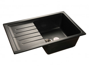 Мойка кухонная Granfest GF - P760L, 756х495х205мм, черный 308, искусственный камень, в комплекте