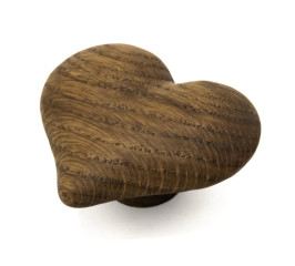 Ручка мебельная Heart HL-045M деревянная (дуб),  коричневая
