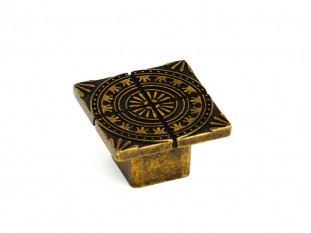 Ручка мебельная, кнопка UZ AZTEK, античная бронза, GTV