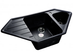Мойка кухонная Granfest GF - C950E, 930х485х200мм, черный 308, искусственный камень, в комплекте