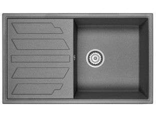 Мойка кухонная Granula 8601, 860х500х200мм, ГРАФИТ, искусственный камень, в комплекте