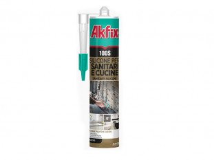 Силиконовый герметик Akfix 100S, 280/310мл (картридж), белый