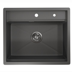 Мойка кухонная Granula 6051, 500х510мм, графит матовый, нерж сталь