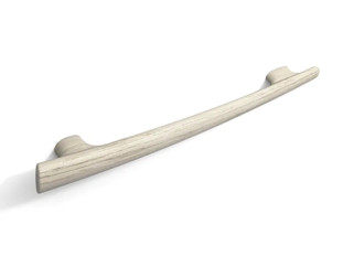 Ручка мебельная  Bow HL-004M деревянная (дуб), белая, 192 мм