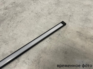 Профиль накладной алюминиевый для светодиодной ленты 3528/5050 чёрный матовый комплекте с мат. экраном, заглушками и крепежем, 14.5х6х2000 мм SP261B