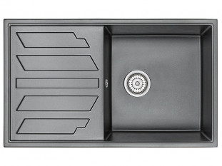 Мойка кухонная Granula 8601, 860х500х200мм, ШВАРЦ, искусственный камень, в комплекте