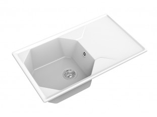 Мойка кухонная Granfest GF - U-840L, 840х500x200мм, иней, искусственный камень, в комплекте
