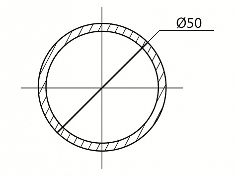 Труба барная d=50х3000х1мм, хром