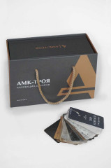 Образцы столешниц АМК Троя (полная коллекция декоров) с кусочком компакт плиты